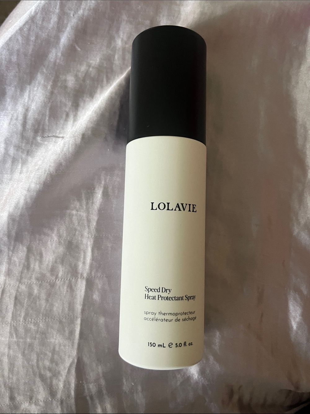 LOLA VIE Speed Dry Heat Protectant Spray - White & Black